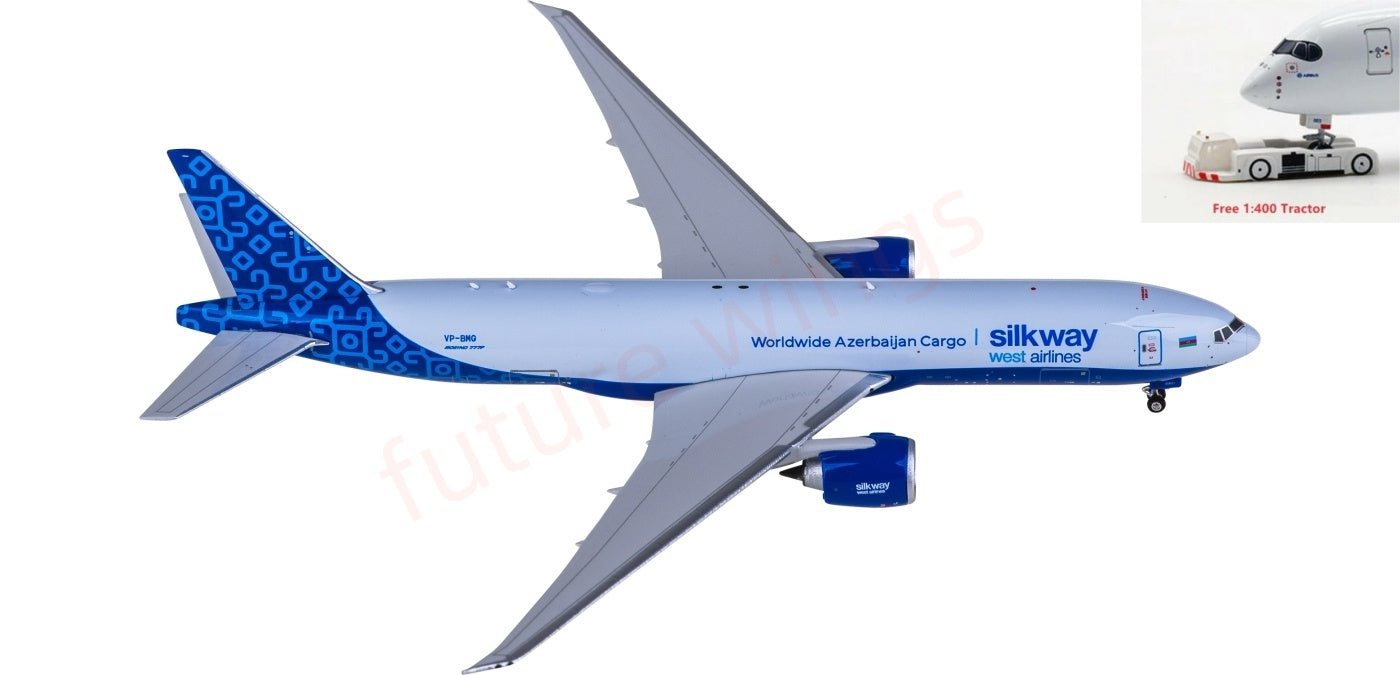 1:400 Phoenix PH12038 Silk Way West Airlines B777-200LRF VP-BMG Aircraft Model+Free Tractor