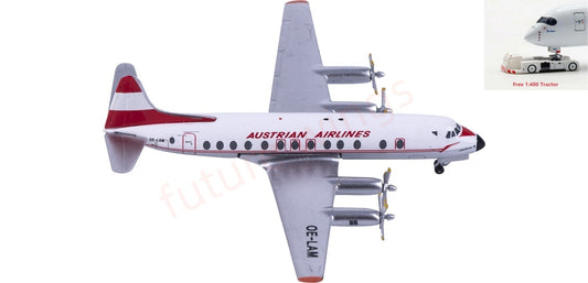 1:400 AeroClassics AC411459 Austrian Airlines Vickers Viscount 800 OE-LAM Aircraft Model+Free Tractor