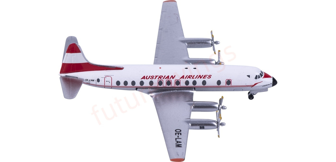 1:400 AeroClassics AC411459 Austrian Airlines Vickers Viscount 800 OE-LAM Aircraft Model+Free Tractor