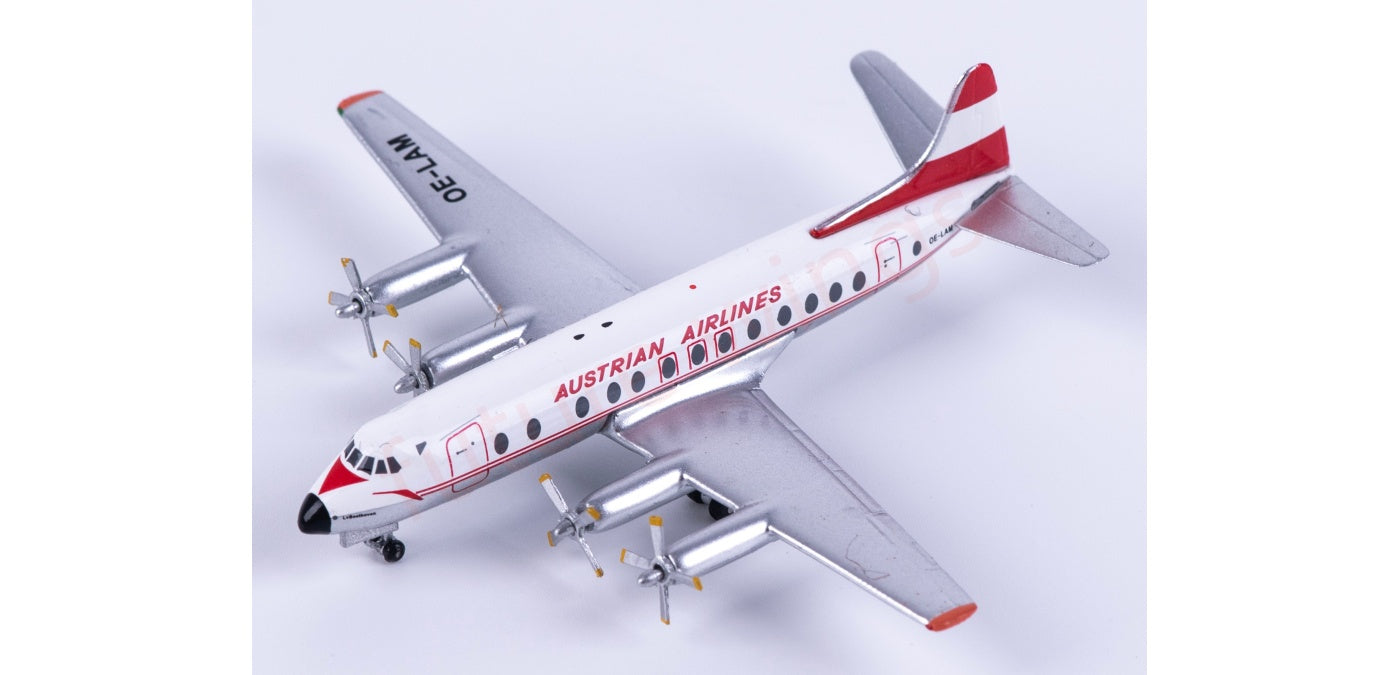 1:400 AeroClassics AC411459 Austrian Airlines Vickers Viscount 800 OE-LAM Aircraft Model+Free Tractor