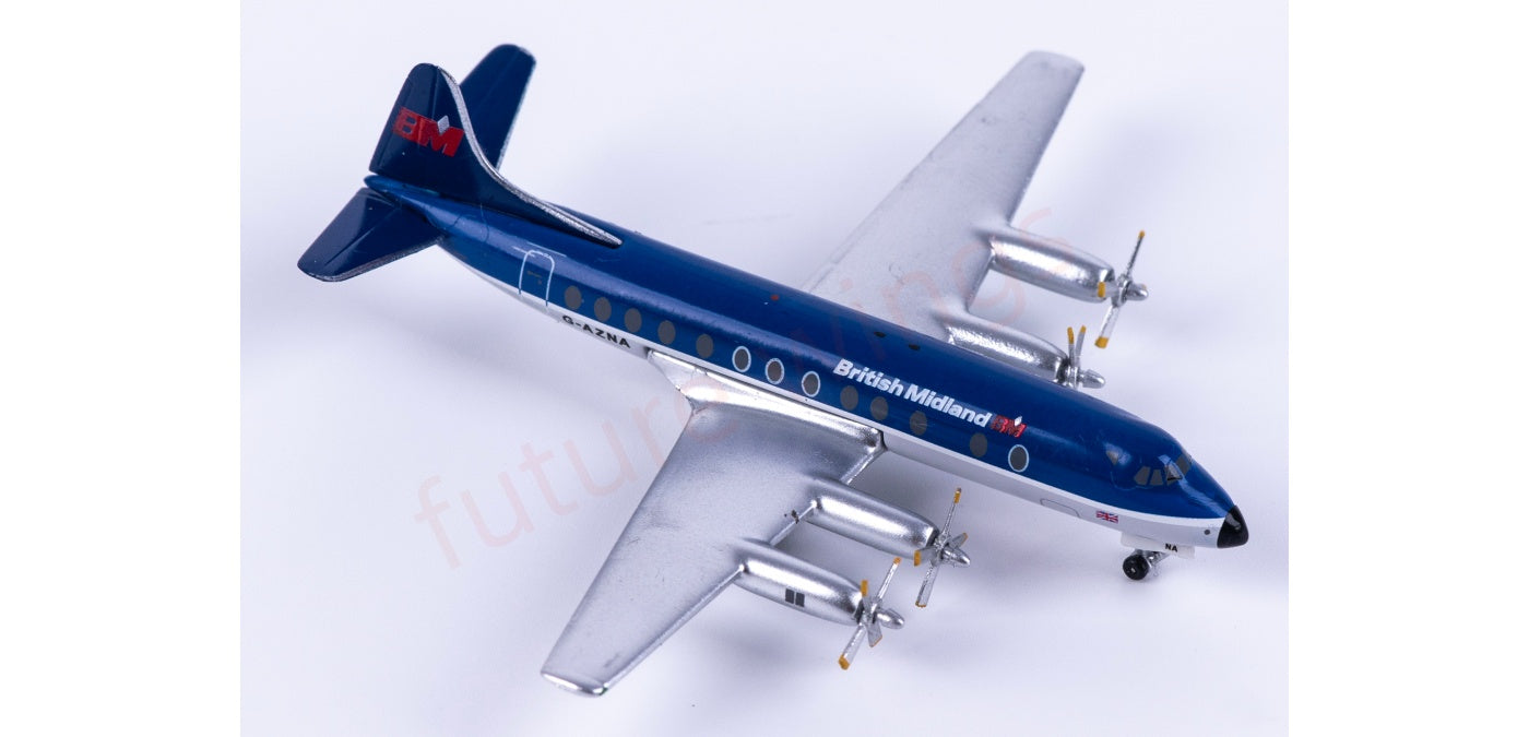 1:400 AeroClassics  AC411460 British Midland Vickers Viscount 800 G-AZNA Aircraft Model+Free Tractor