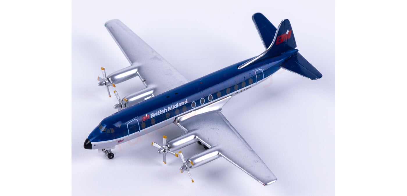 1:400 AeroClassics  AC411460 British Midland Vickers Viscount 800 G-AZNA Aircraft Model+Free Tractor