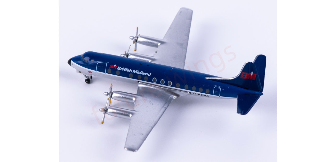 1:400 AeroClassics  AC411460 British Midland Vickers Viscount 800 G-AZNA Aircraft Model+Free Tractor