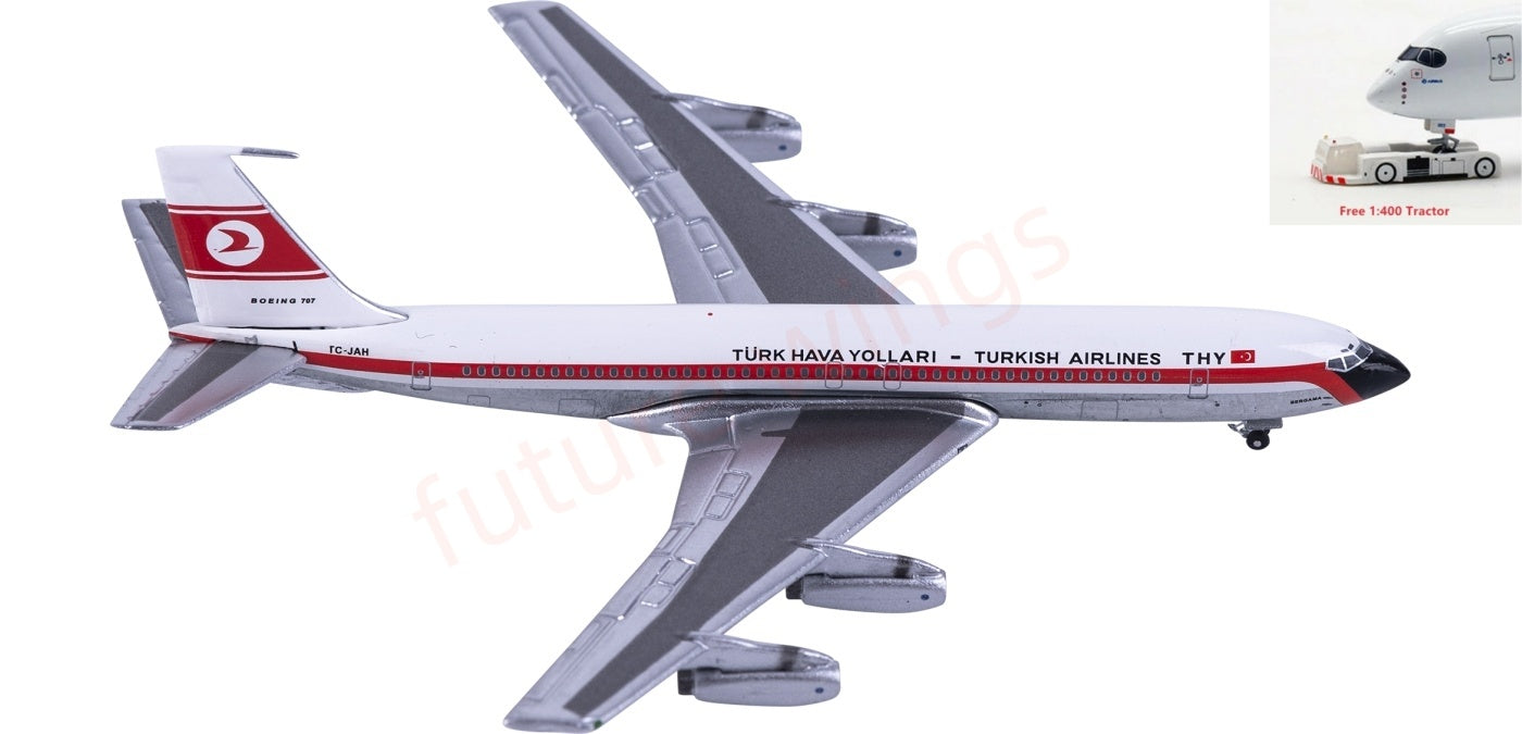 1:400 AeroClassics AC411466 Turkish Airlines B707-300 TC-JAH Aircraft Model+Free Tractor