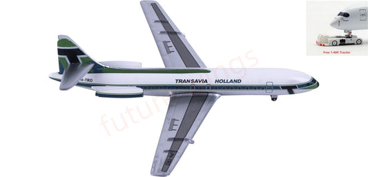 1:400 AeroClassics AC411518 Transavia Sud Aviation SE-210 Caravelle PH-TRO Aircraft Model+Free Tractor