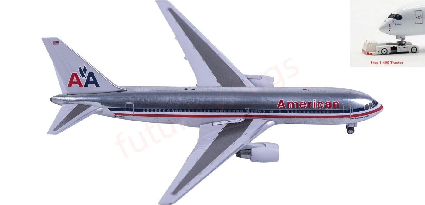 1:400 AeroClassics BBX41690 American Airlines B767-300 N308AA Aircraft Model+Free Tractor