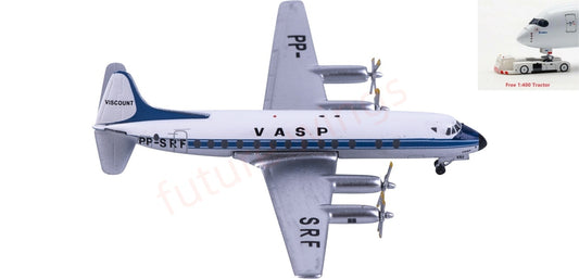 1:400 AeroClassics AC411464 VASP Vickers Viscount 827 PP-SRF Aircraft Model+Free Tractor