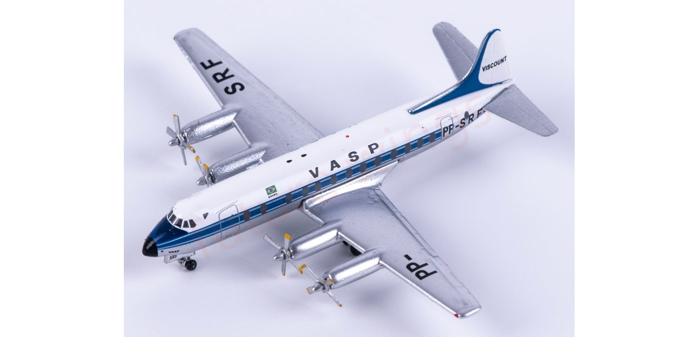 1:400 AeroClassics AC411464 VASP Vickers Viscount 827 PP-SRF Aircraft Model+Free Tractor