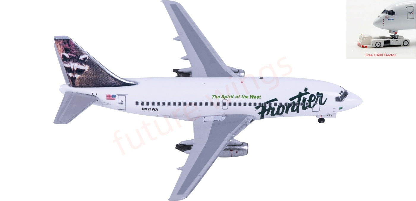 1:400 AeroClassics AC411515 Frontier Airlines B737-200 N921WA ircraft Model+Free Tractor