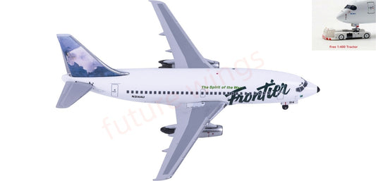 1:400 AeroClassics AC411512 Frontier Airlines B737-200 N214AU Aircraft Model+Free Tractor