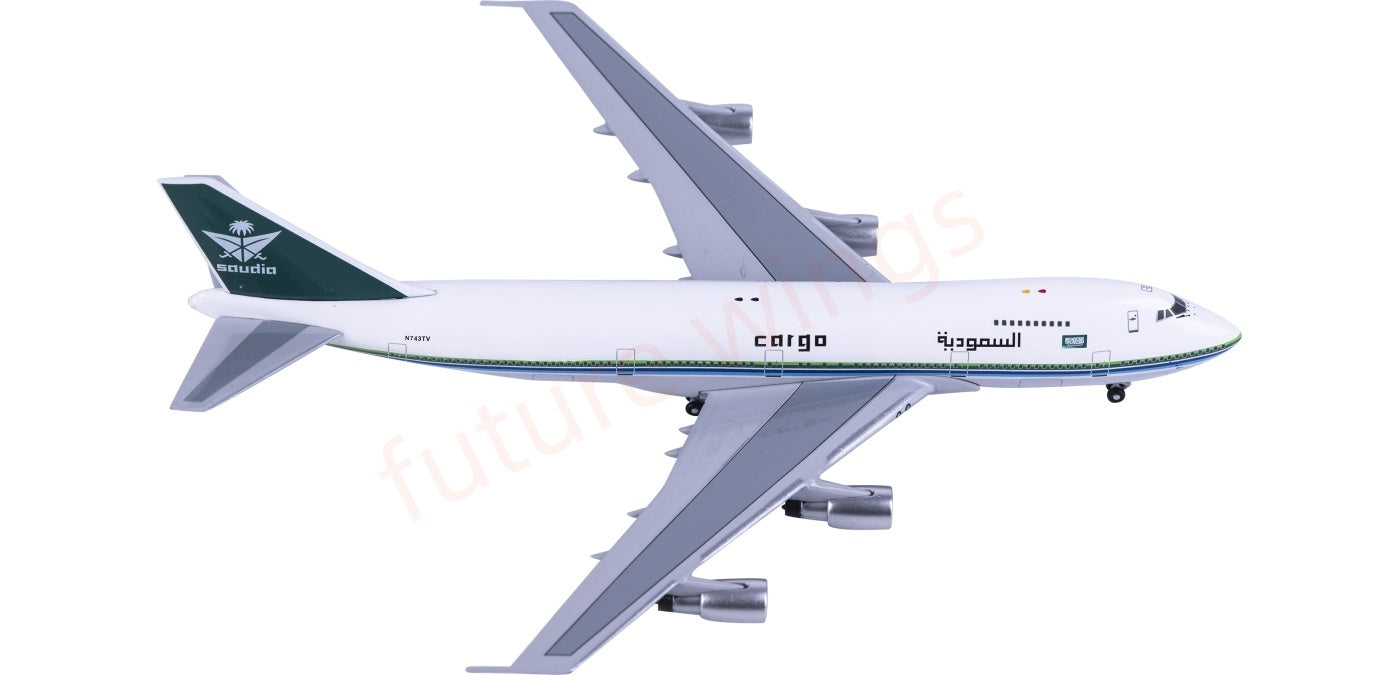 1:400 AeroClassics BBX41658 Saudia Cargo B747-200F N743TV Aircraft Model+Free Tractor