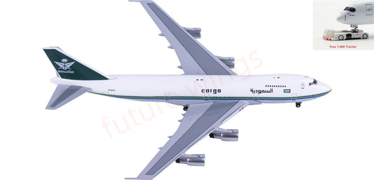 1:400 AeroClassics BBX41658 Saudia Cargo B747-200F N743TV Aircraft Model+Free Tractor