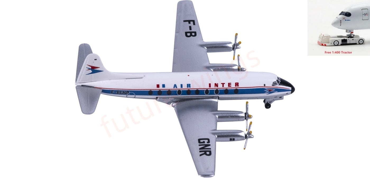 1:400 AeroClassics AC411456 Air Inter Vickers Viscount 700 F-BGNR Aircraft Model+Free Tractor
