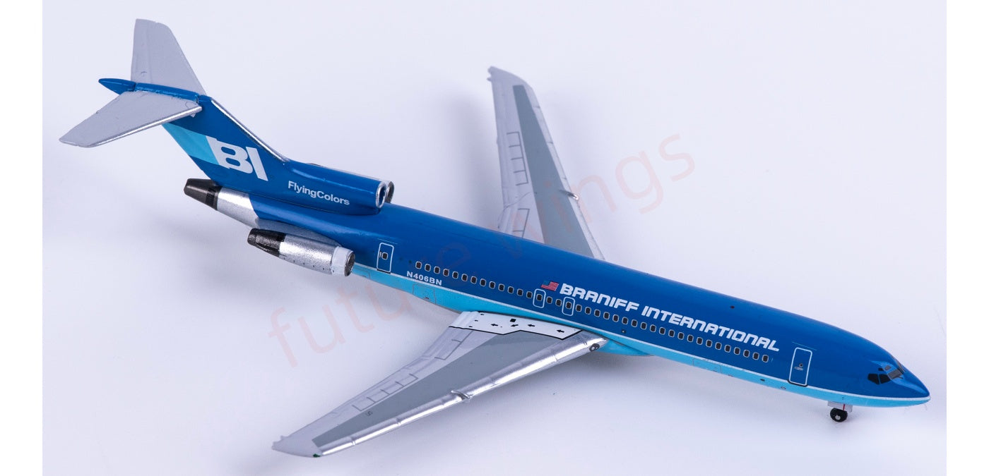 1:400 AeroClassics BBX41682 Braniff B727-200 N406BN Aircraft Model+Free Tractor