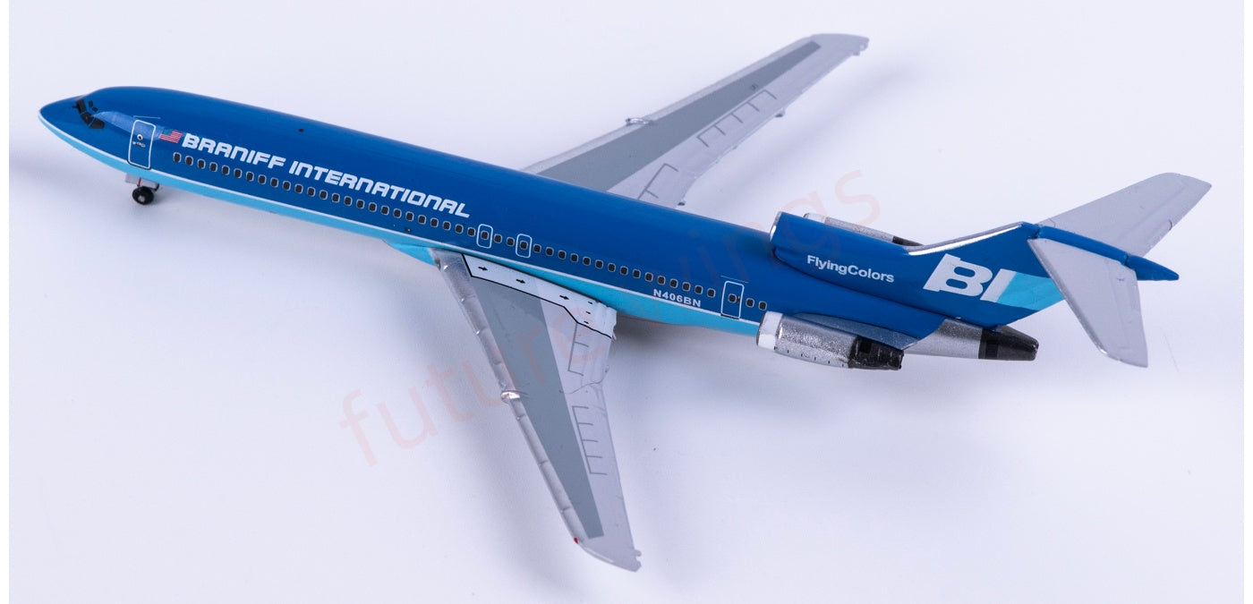 1:400 AeroClassics BBX41682 Braniff B727-200 N406BN Aircraft Model+Free Tractor