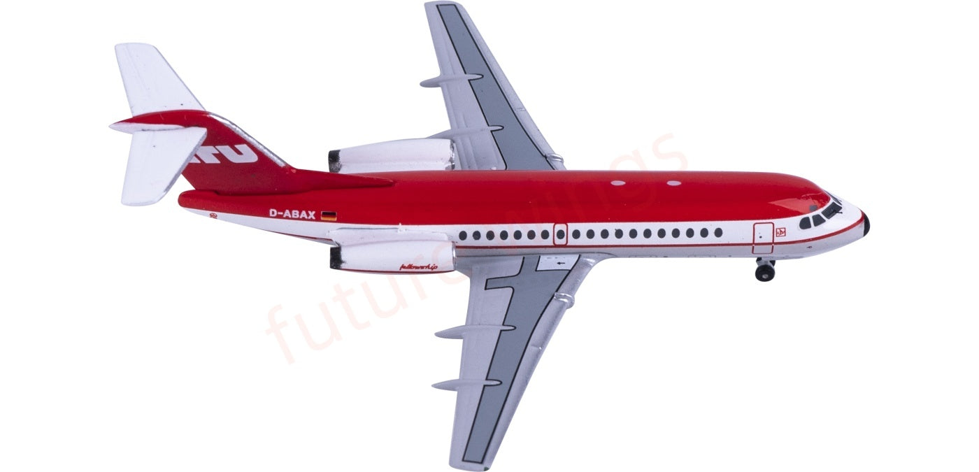 1:400 AeroClassics AC411454 LTU International Fokker F28 D-ABAX Aircraft Model+Free Tractor