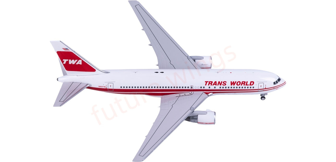 1:400 V1-400 V400005 TWA B767-200ER N601TW Aircraft Model Free Tractor+Stand