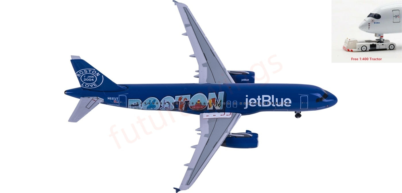 1:400 AeroClassics AC411544 Jetblue A320 N537JT Aircraft Model+Free Tractor