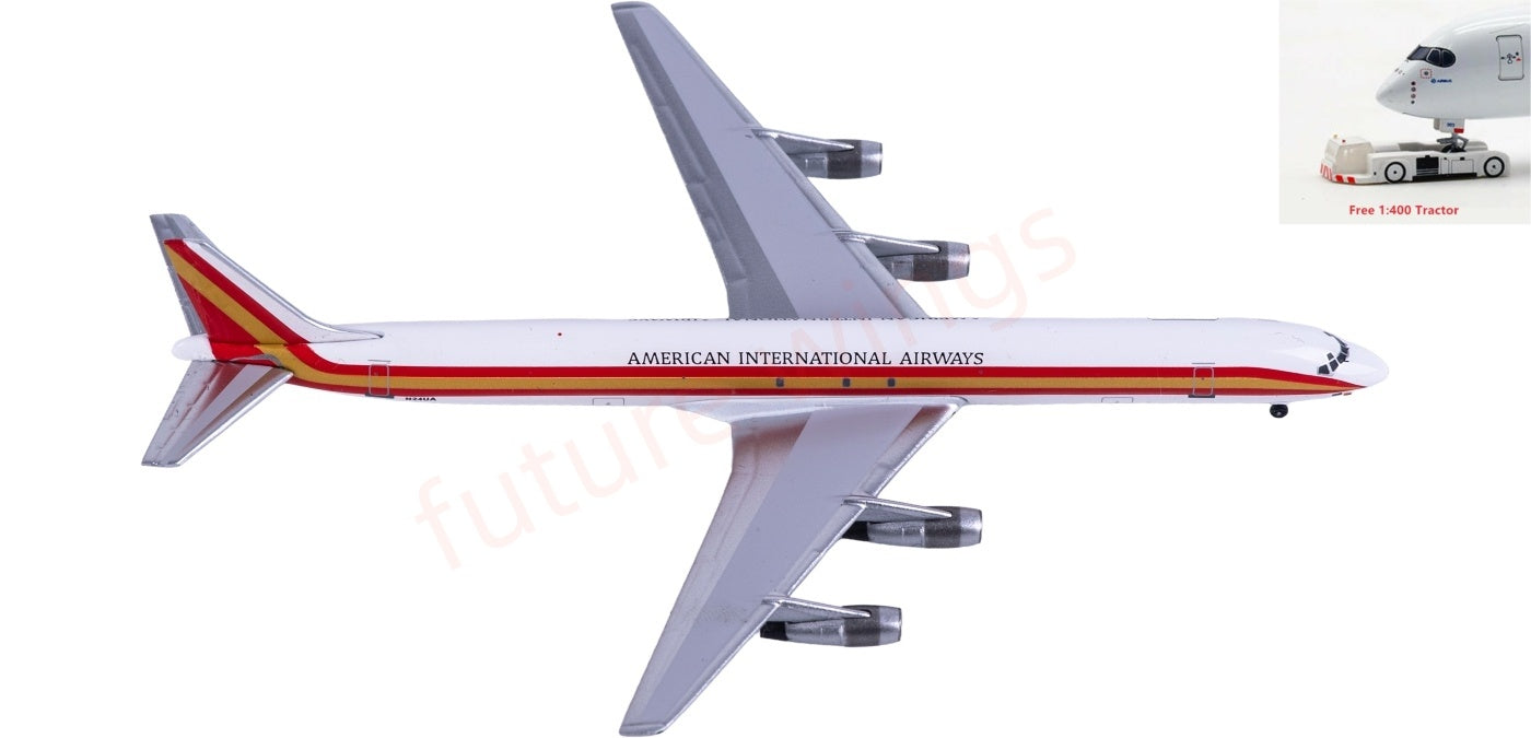1:400 AeroClassics AC411487 American International Airways Douglas DC-8-61F N24UA Aircraft Model+Free Tractor