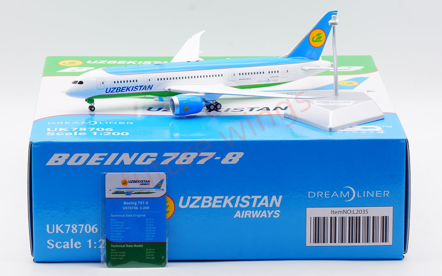 1:200 SQ Wings Uzbekistan Airways B787-8 UK78701 UK78706 Diecast Aircraft Model