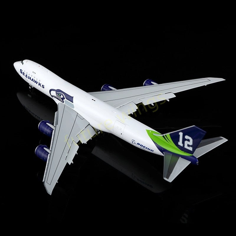 1:400 HX Models Seattle Seahawks B747-8F N770BA/N841BA Aircraft Model Free Tractor+Stand