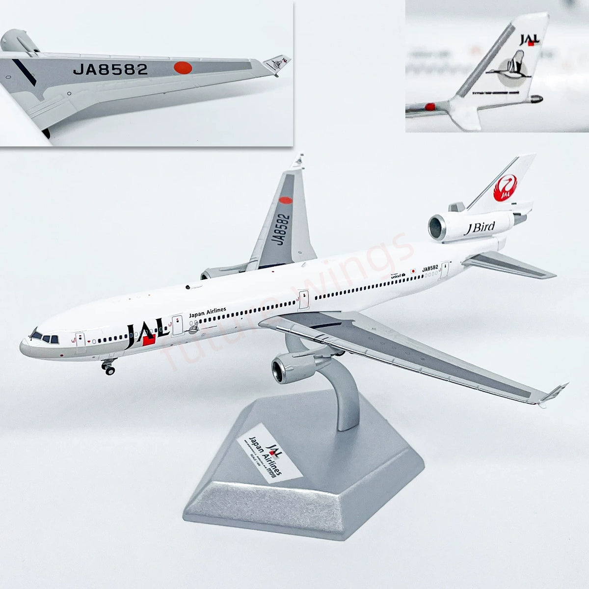 1:400 HX Models Japan Airlines JAL MD-11 JA8580 A8589 Aircraft Model+Free Tractor