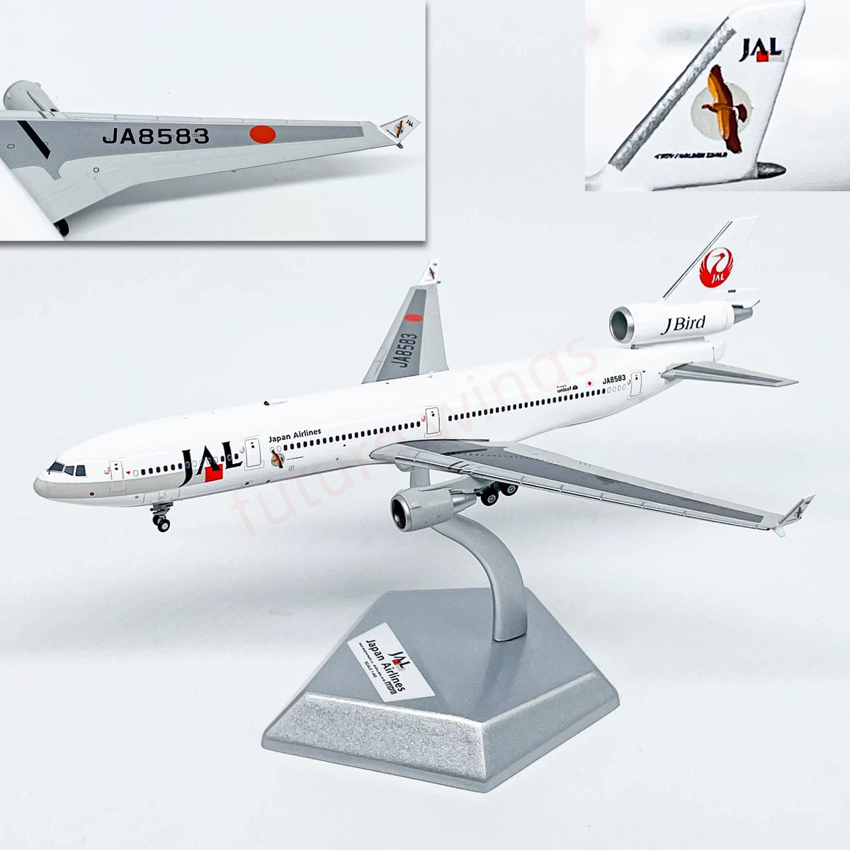 1:400 HX Models Japan Airlines JAL MD-11 JA8580 A8589 Aircraft Model+Free Tractor