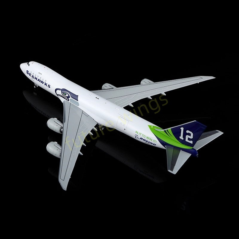 1:400 HX Models Seattle Seahawks B747-8F N770BA/N841BA Aircraft Model Free Tractor+Stand