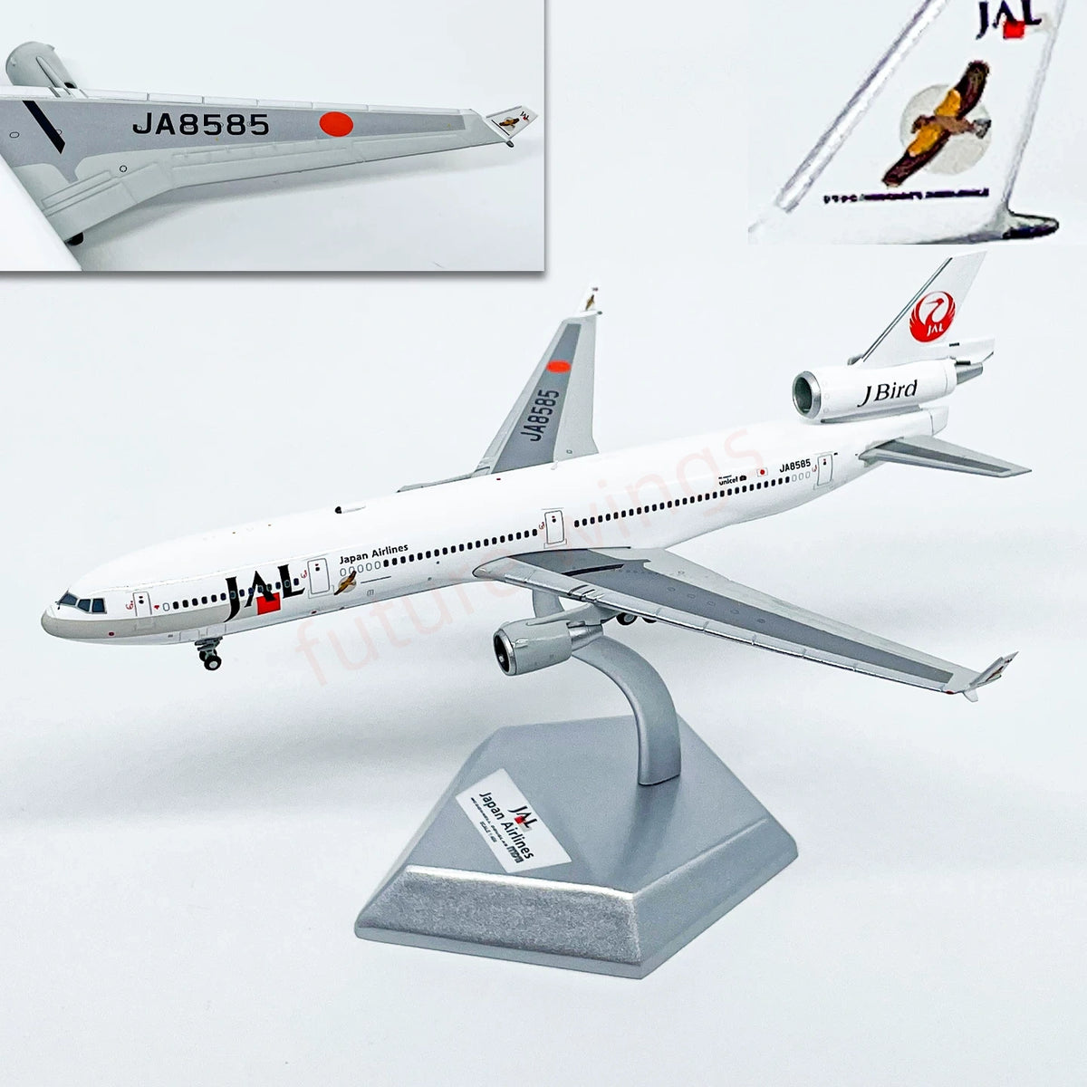 1:400 HX Models Japan Airlines JAL MD-11 JA8580 A8589 Aircraft Model+Free Tractor