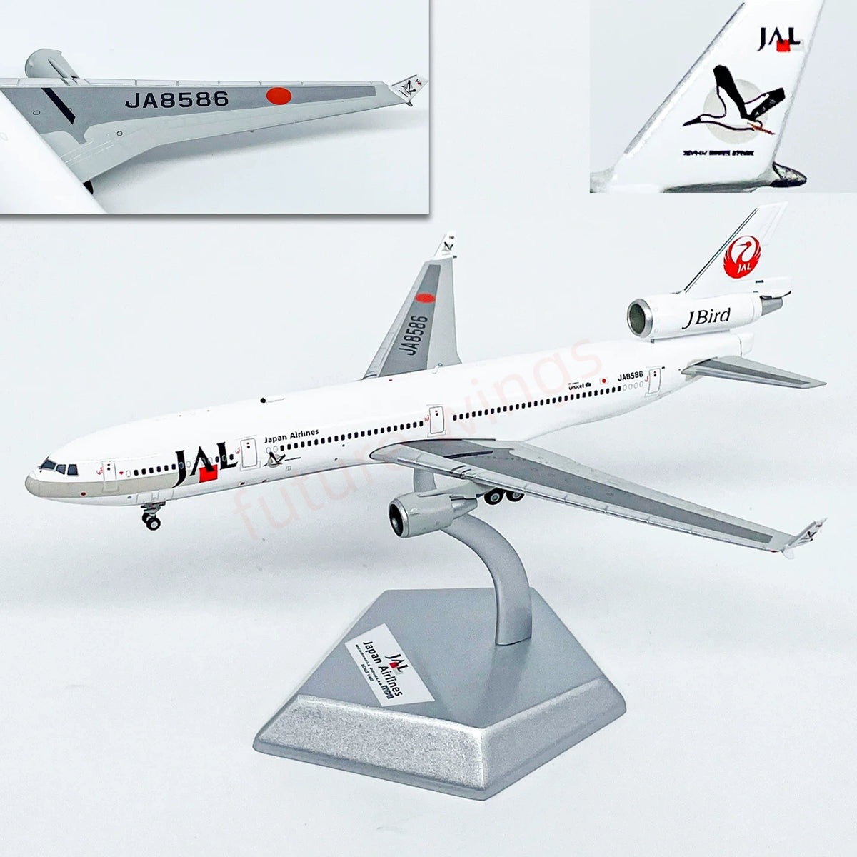 1:400 HX Models Japan Airlines JAL MD-11 JA8580 A8589 Aircraft Model+Free Tractor