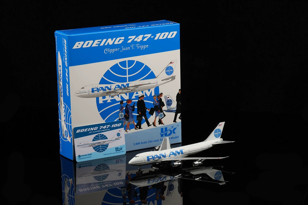 1:400 HX Models Pan AM B747-100 N747PA N735PA N732PA N733PA Aircraft Model With Stand+Free Tractor