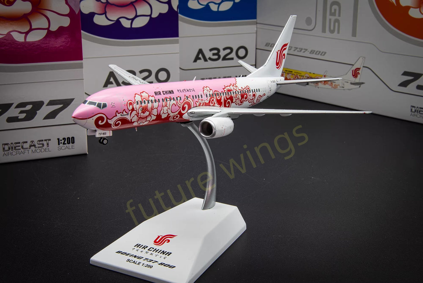 1:200 JC Wings Air China Peony Livery Fleet B737/A320 Diecast Aircraft Model