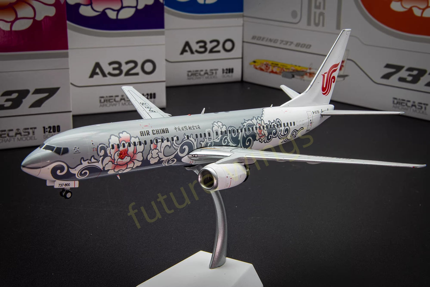 1:200 JC Wings Air China Peony Livery Fleet B737/A320 Diecast Aircraft Model