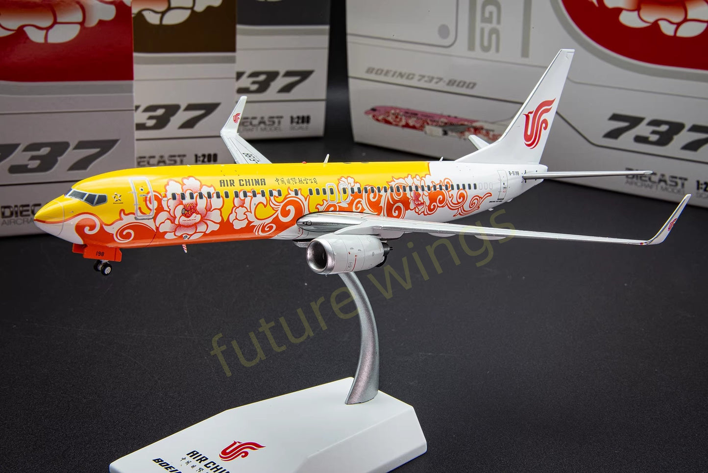 1:200 JC Wings Air China Peony Livery Fleet B737/A320 Diecast Aircraft Model
