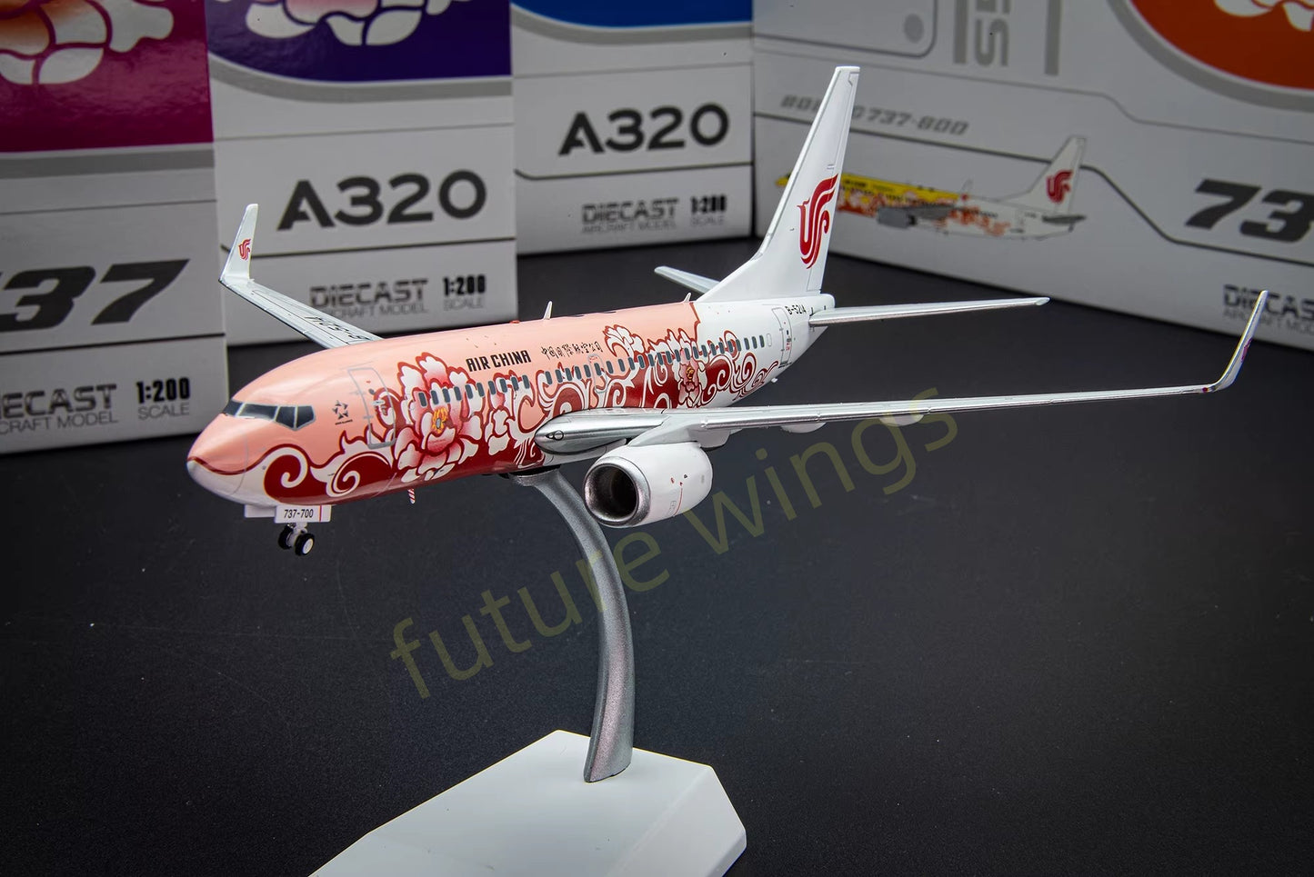 1:200 JC Wings Air China Peony Livery Fleet B737/A320 Diecast Aircraft Model