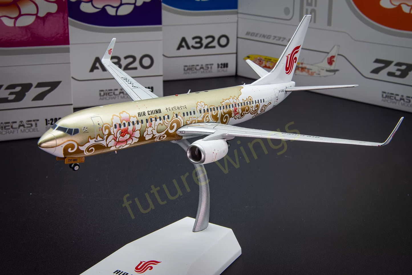 1:200 JC Wings Air China Peony Livery Fleet B737/A320 Diecast Aircraft Model