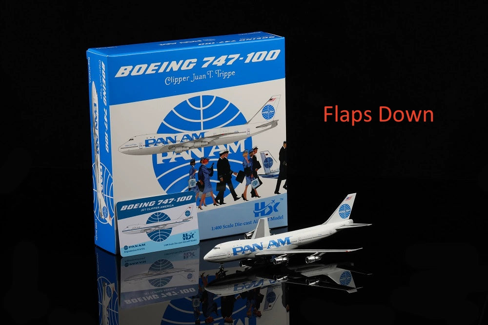 1:400 HX Models Pan AM B747-100 N747PA N735PA N732PA N733PA Aircraft Model With Stand+Free Tractor