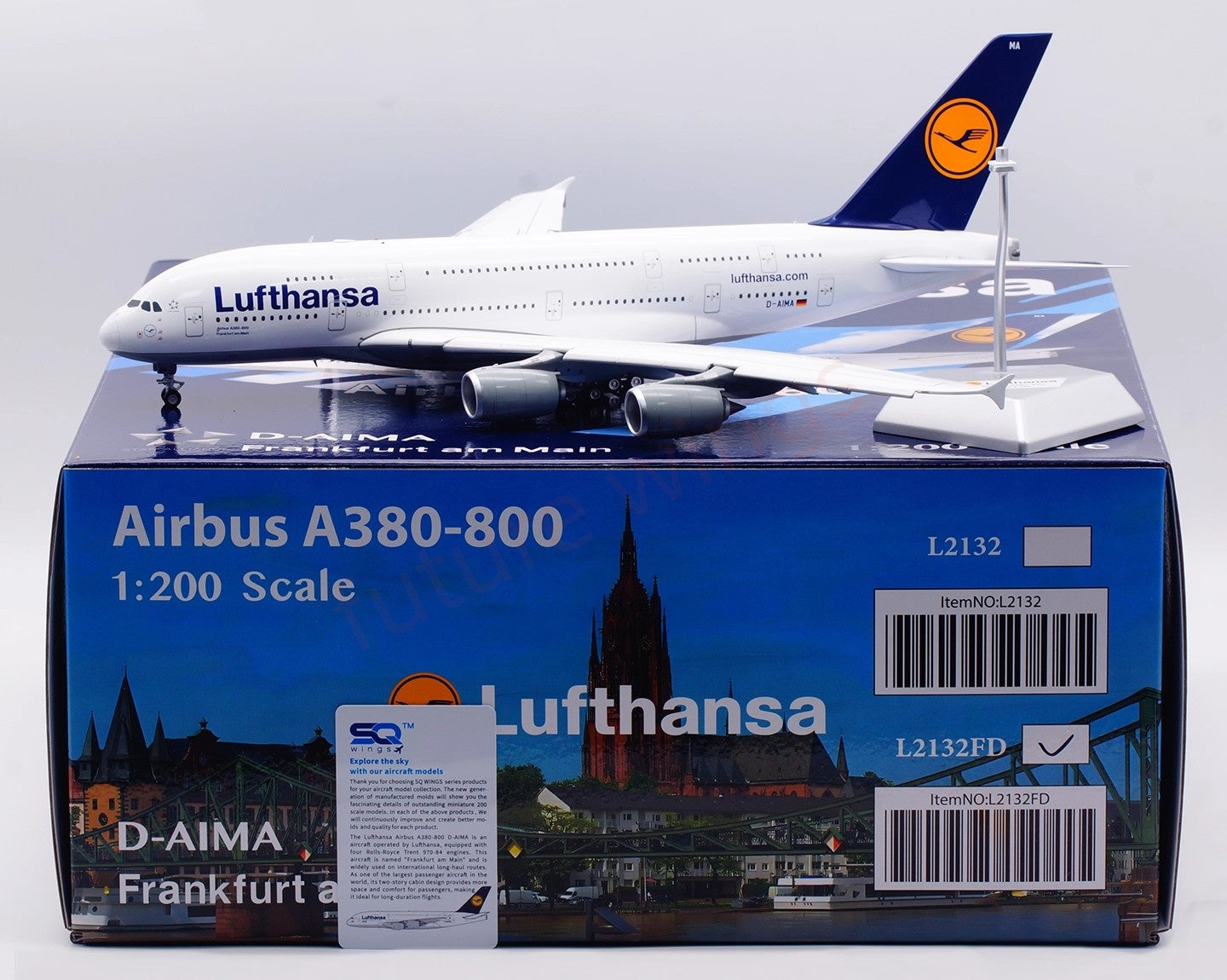 1:200 SQ Wings Lufthansa Airlines A380 D-AIMH/D-AIMI/D-AIMC/D-AIMA Diecast Aircraft Model