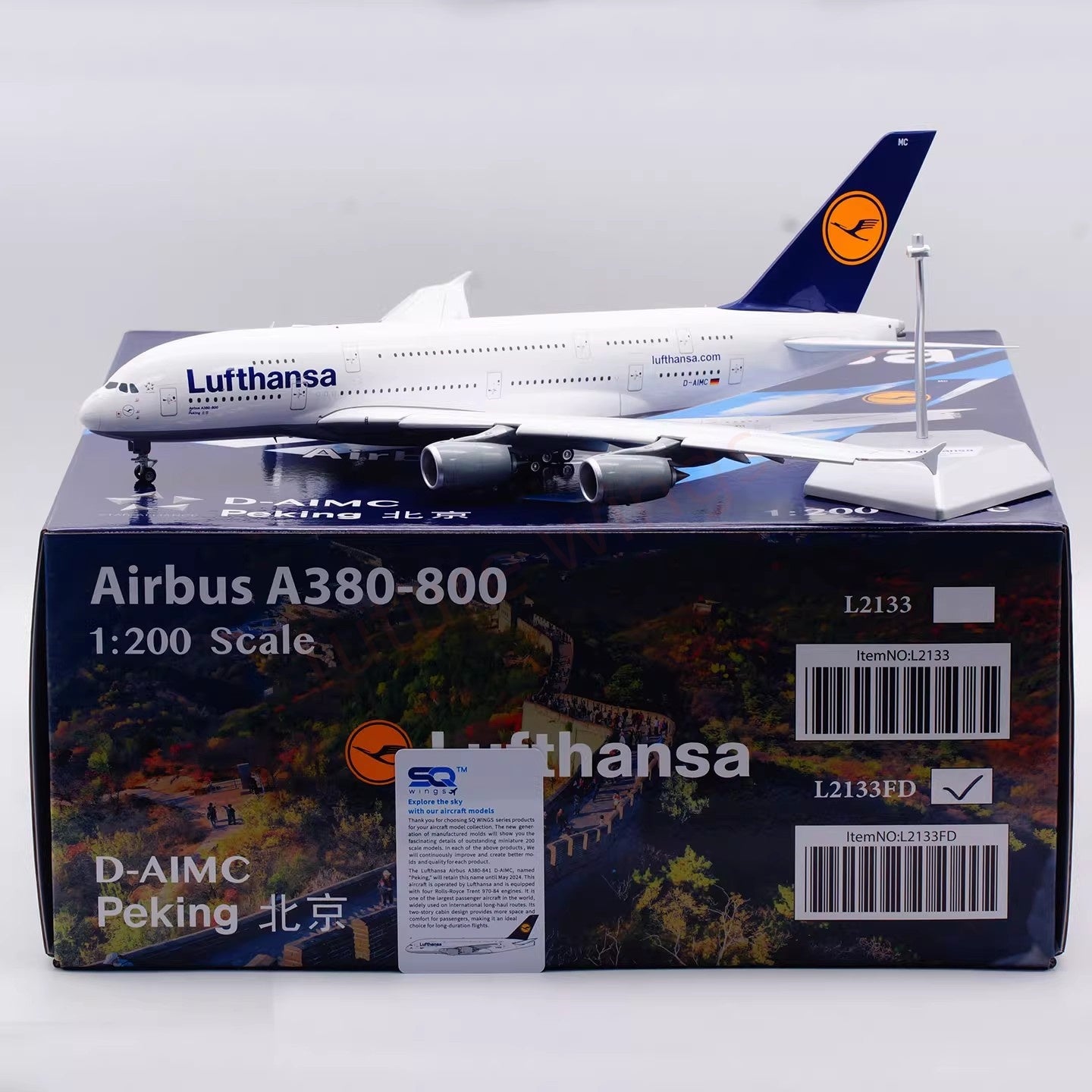 1:200 SQ Wings Lufthansa Airlines A380 D-AIMH/D-AIMI/D-AIMC/D-AIMA Diecast Aircraft Model
