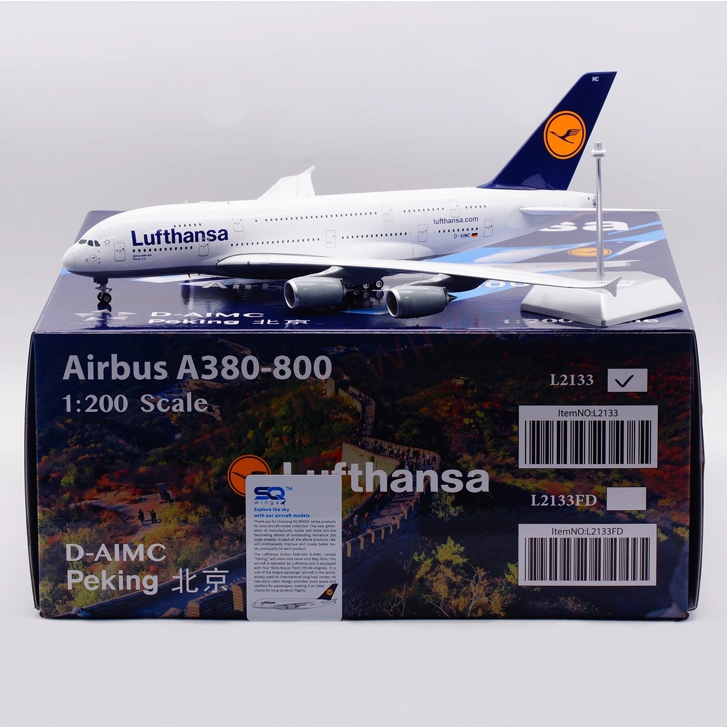 1:200 SQ Wings Lufthansa Airlines A380 D-AIMH/D-AIMI/D-AIMC/D-AIMA Diecast Aircraft Model