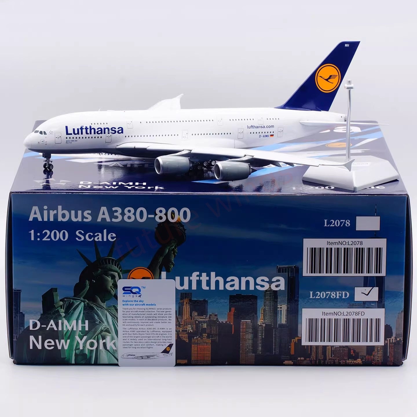 1:200 SQ Wings Lufthansa Airlines A380 D-AIMH/D-AIMI/D-AIMC/D-AIMA Diecast Aircraft Model
