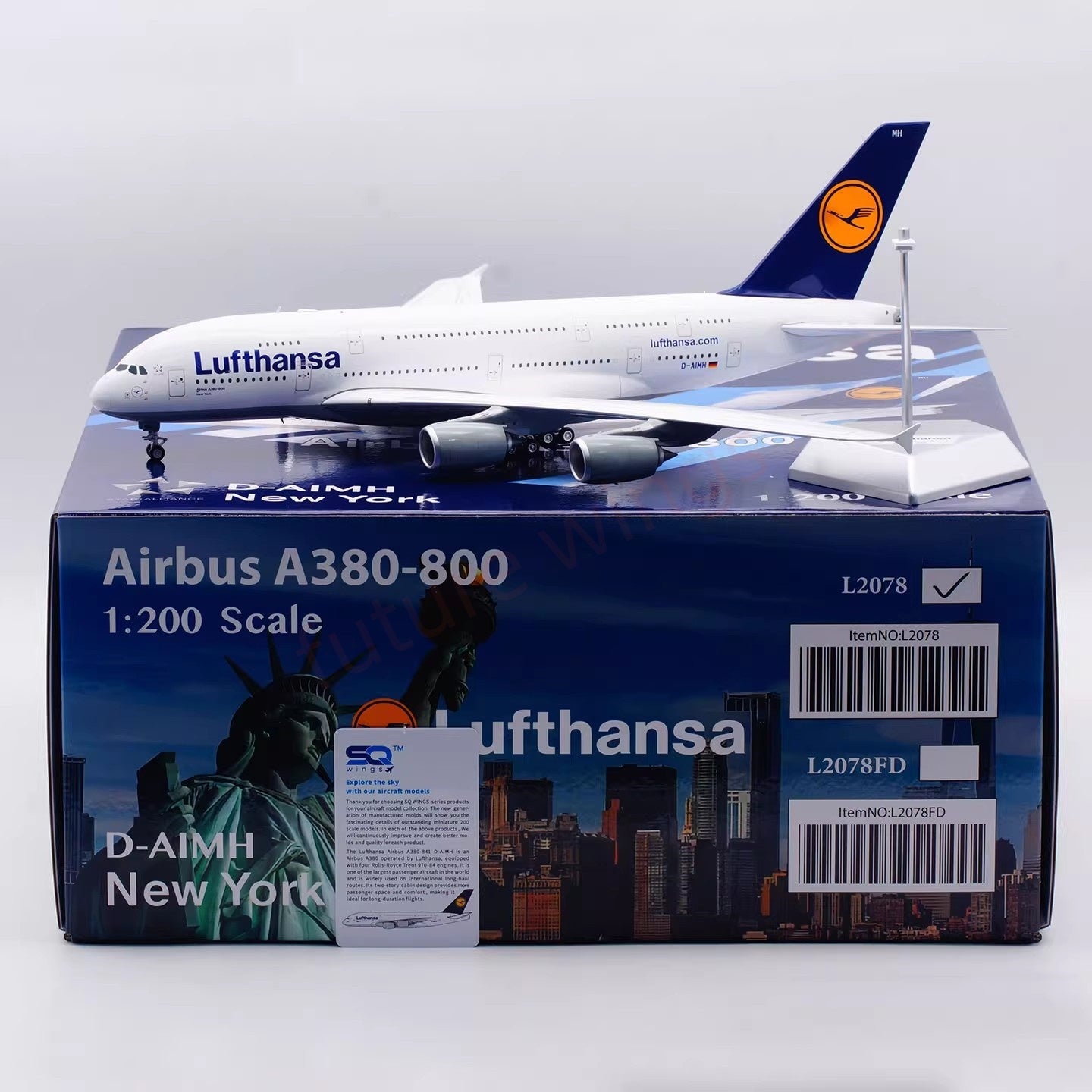 1:200 SQ Wings Lufthansa Airlines A380 D-AIMH/D-AIMI/D-AIMC/D-AIMA Diecast Aircraft Model