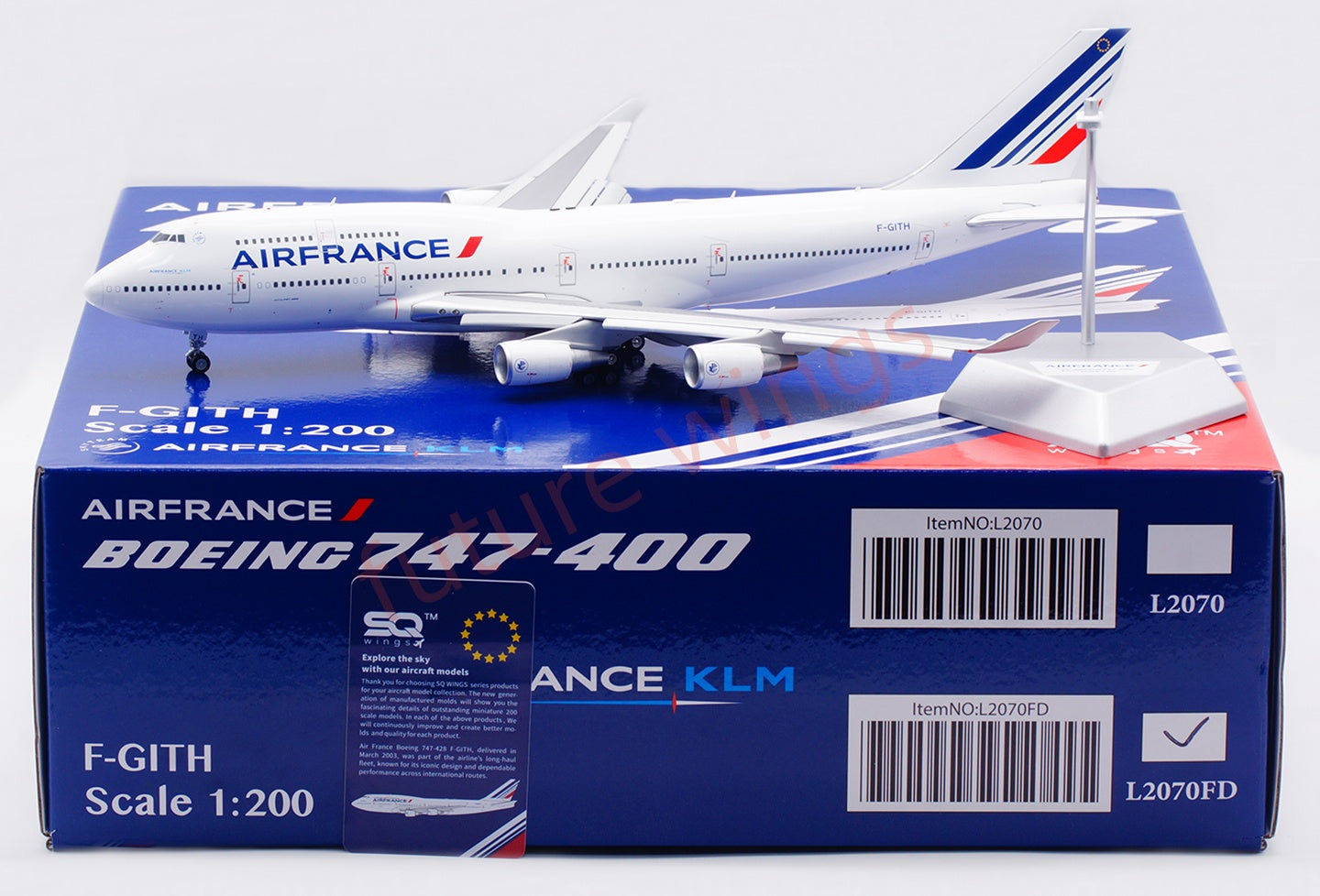 1:200 SQ Wings Air France B747-400 F-GITH F-GITD Diecast Aircraft Model