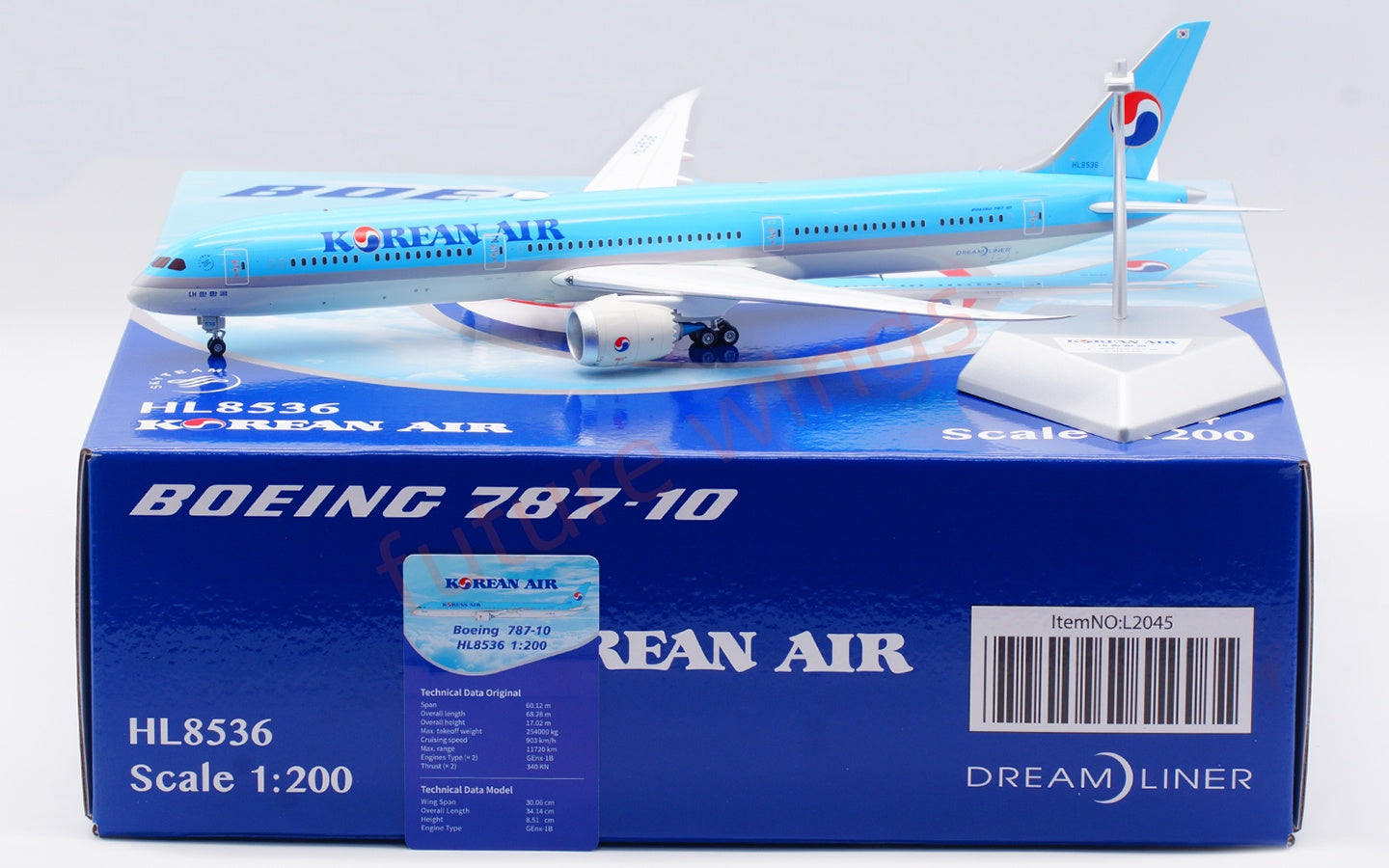 1:200 SQ Wings Korean Air B787-10 HL8536 HL8572 Diecast Aircraft Model