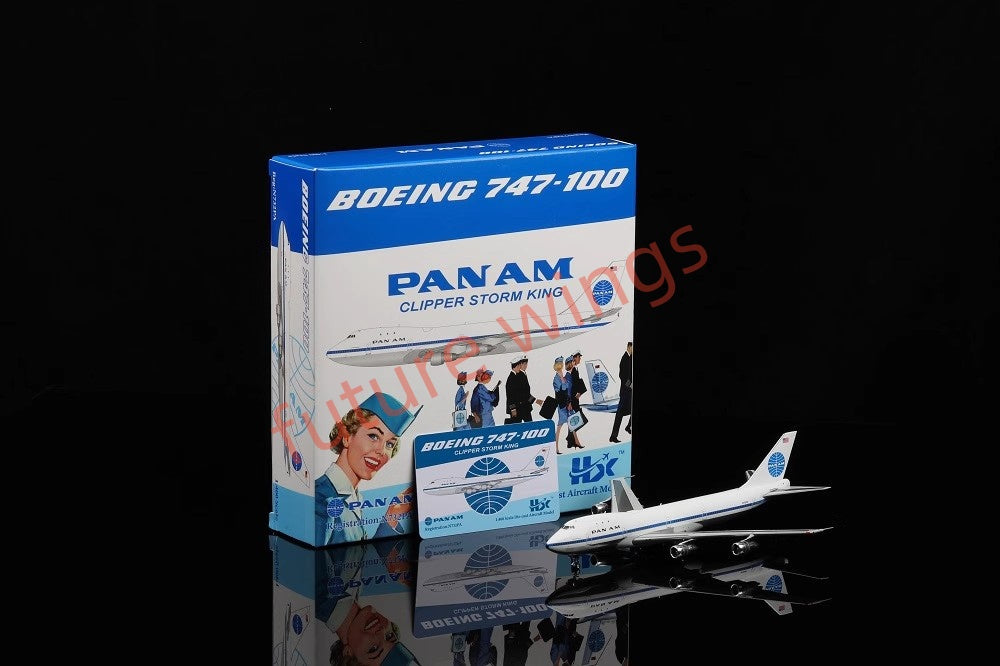 1:400 HX Models Pan AM B747-100 N747PA N735PA N732PA N733PA Aircraft Model With Stand+Free Tractor