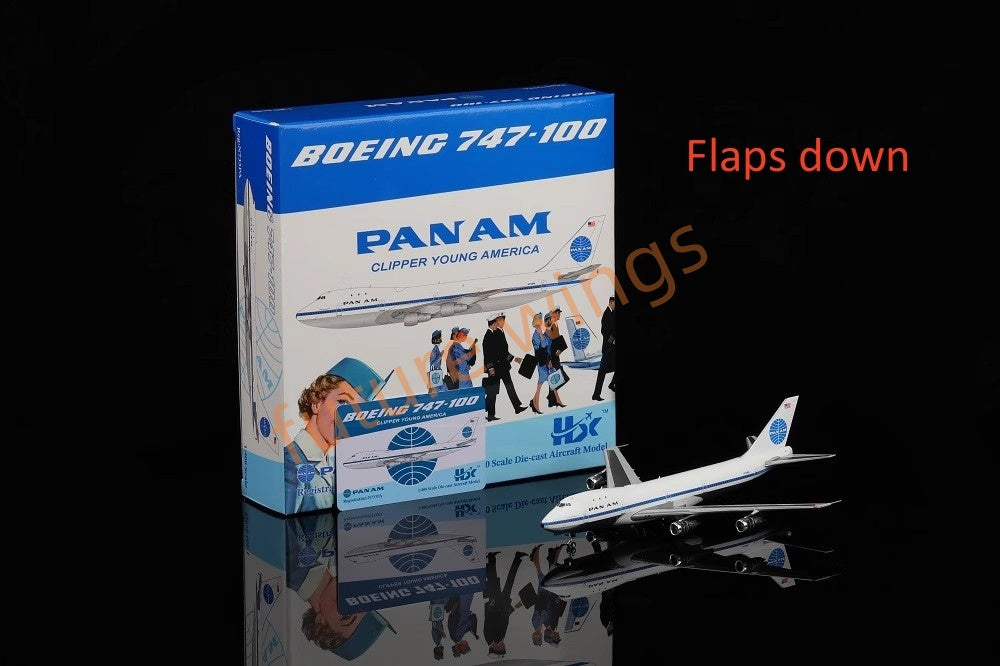 1:400 HX Models Pan AM B747-100 N747PA N735PA N732PA N733PA Aircraft Model With Stand+Free Tractor