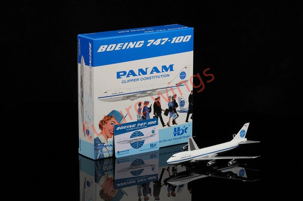 1:400 HX Models Pan AM B747-100 N747PA N735PA N732PA N733PA Aircraft Model With Stand+Free Tractor