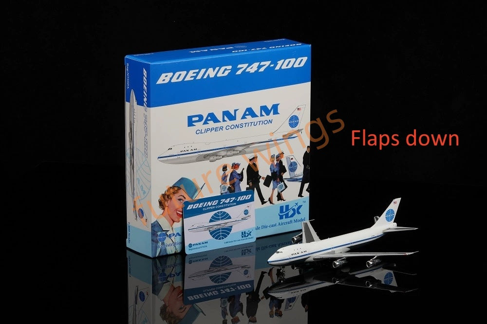 1:400 HX Models Pan AM B747-100 N747PA N735PA N732PA N733PA Aircraft Model With Stand+Free Tractor