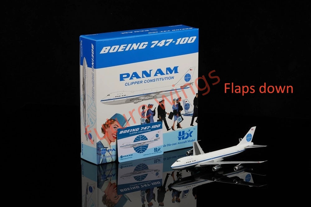 1:400 HX Models Pan AM B747-100 N747PA N735PA N732PA N733PA Aircraft Model With Stand+Free Tractor