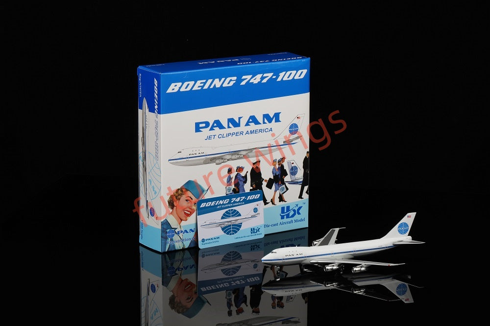 1:400 HX Models Pan AM B747-100 N747PA N735PA N732PA N733PA Aircraft Model With Stand+Free Tractor
